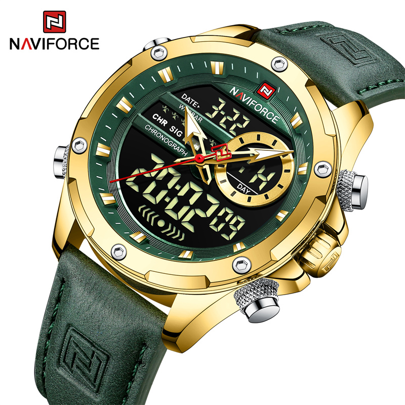 Luxury Watch Mockup - Naviforce – montre-bracelet en cuir pour