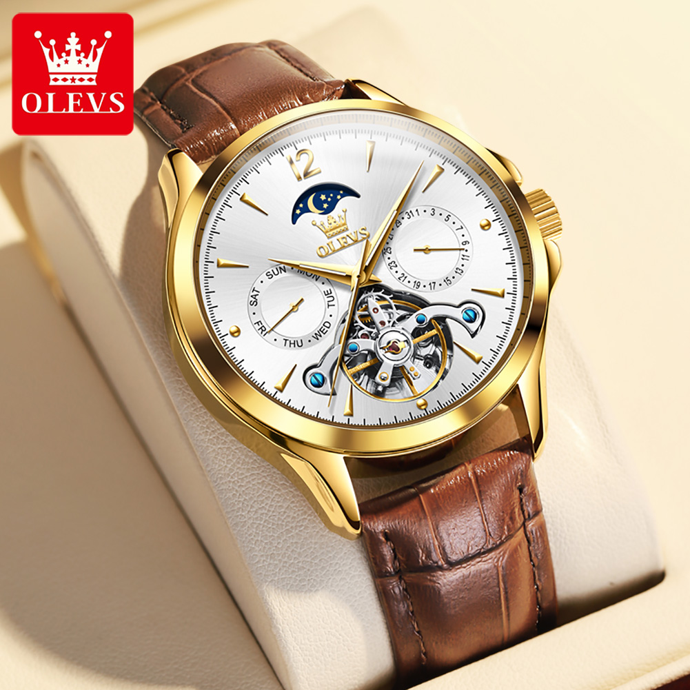 Tourbillon Movement Watch - OLEVS 6663 montre pour hommes montre