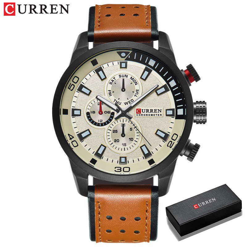 Luxury Watch Mockup - CURREN – montre à quartz étanche