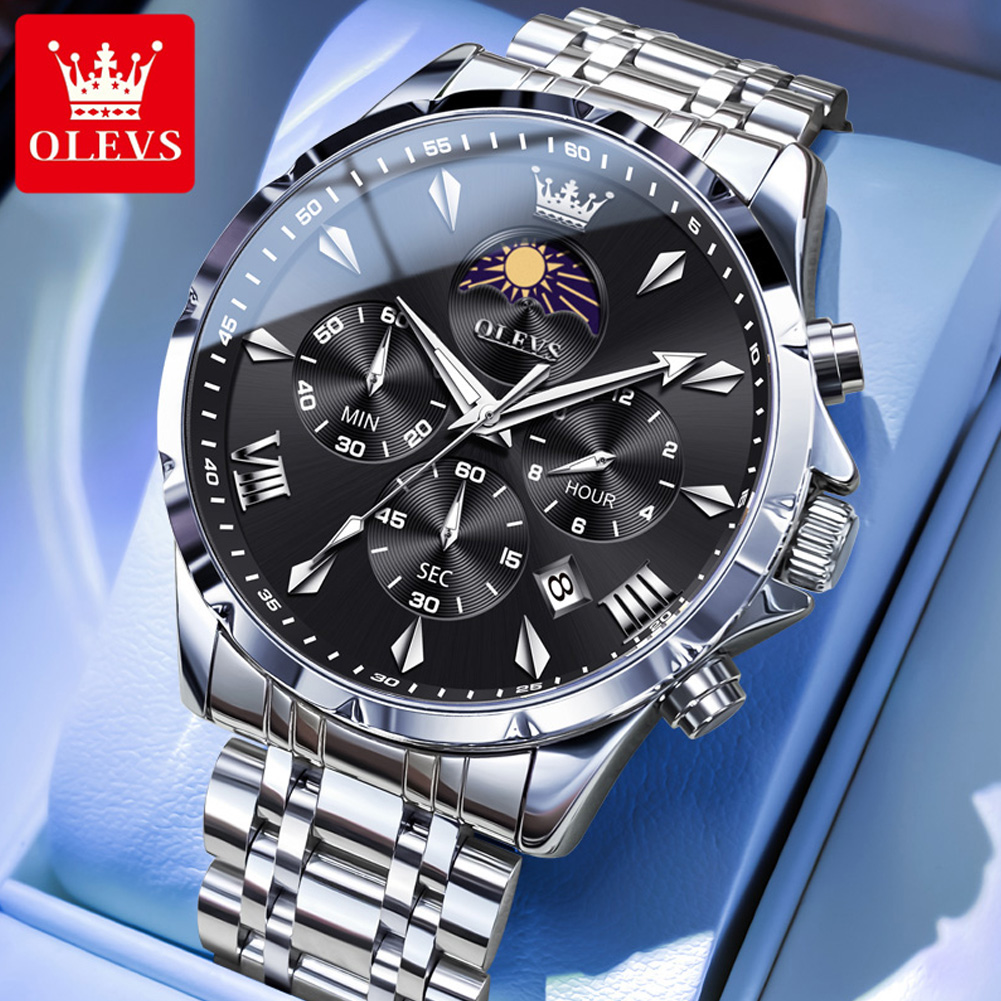 Luxury Watch Mockup - Montre pour homme OLEVS 3653 avec