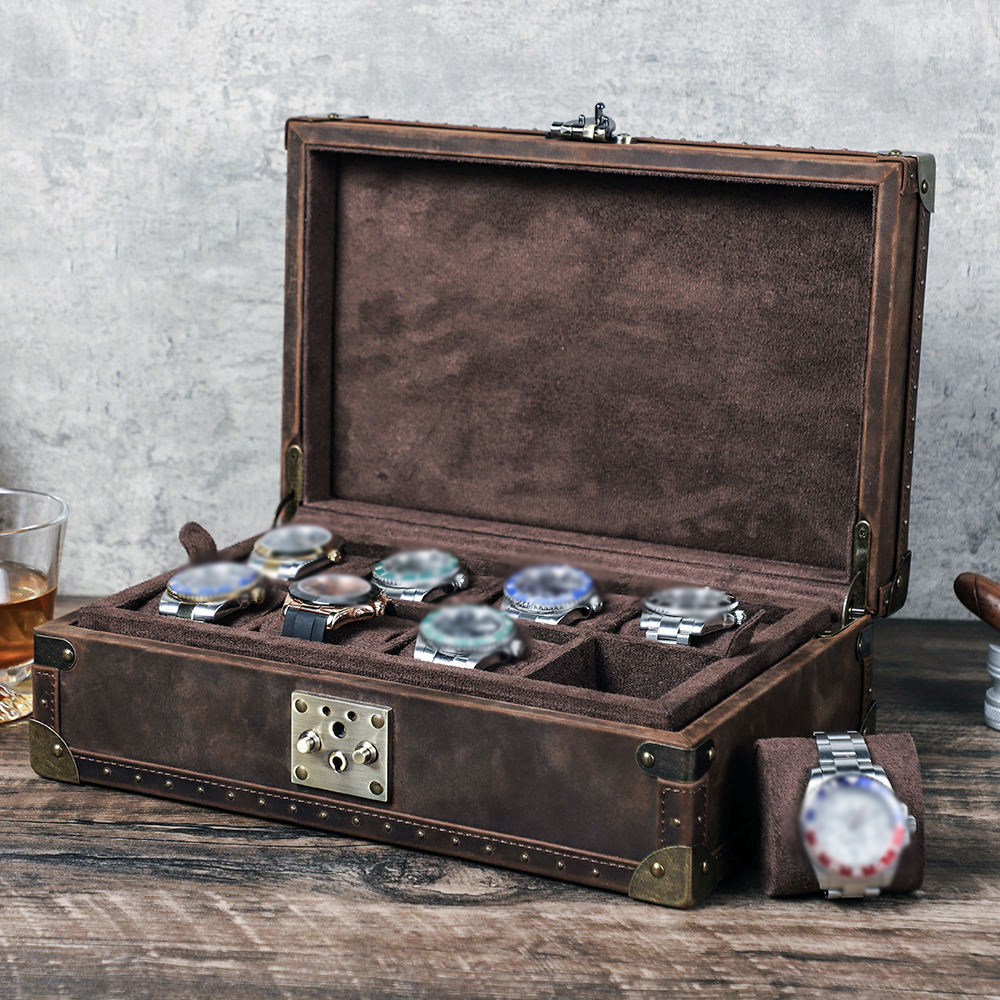 Luxury Watch Case Travel - Boîte à montres en cuir personnalisée