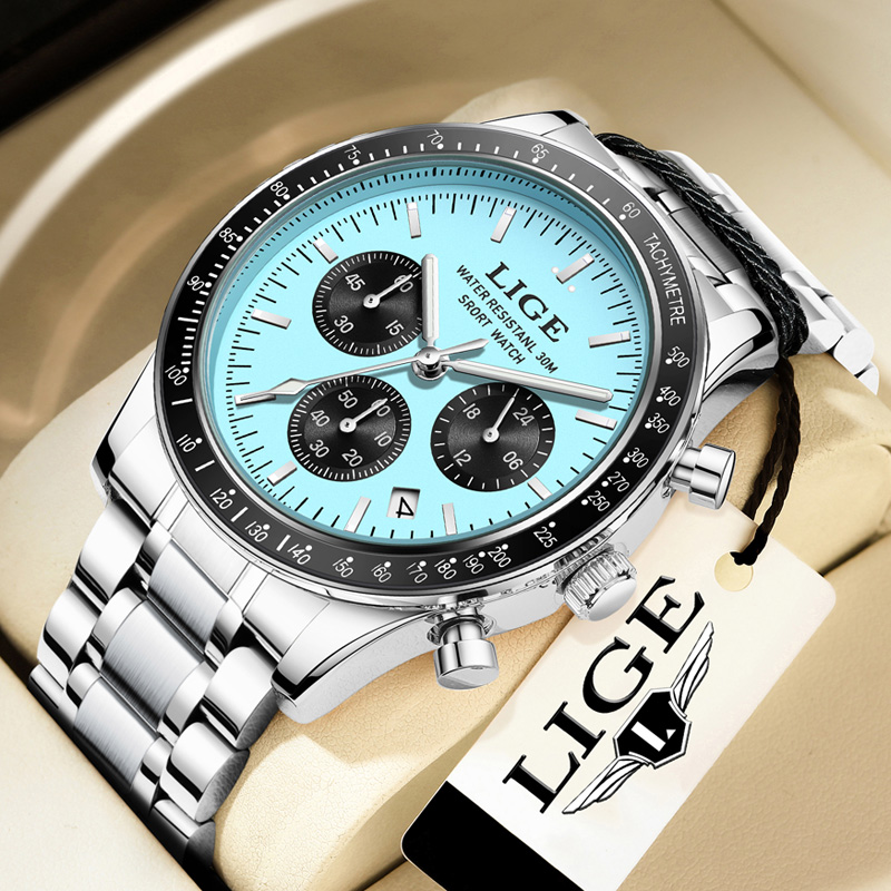 Luxury Watch Holder For Men - Montre pour homme LIGE, marque haut