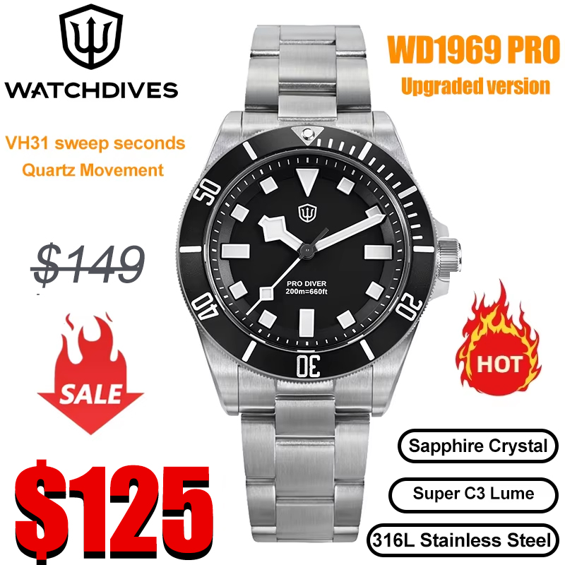 Luxury Watch Omega - Watchdives WD1969 Pro 38mm montre à