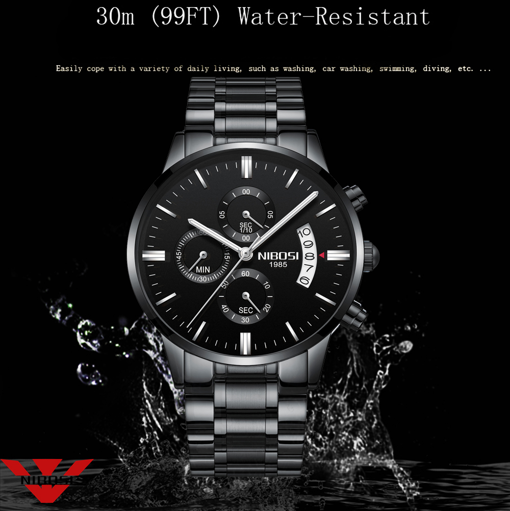 NIBOSI acier inoxydable montre - Luxury Watch Mockup avis et prix