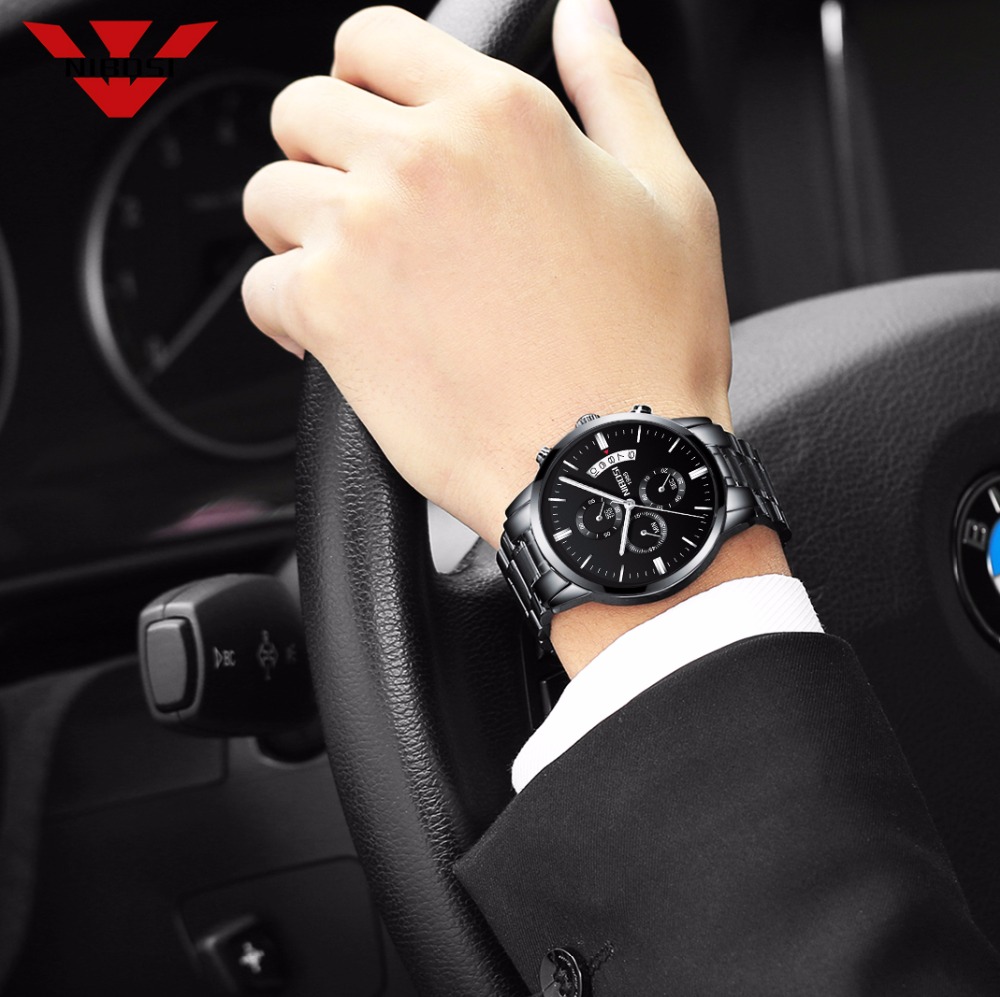 NIBOSI acier inoxydable montre - Luxury Watch Mockup avis et prix