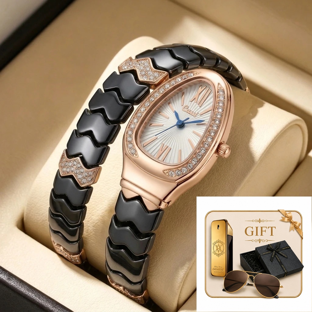 Ensemble de 4 montres pour fem - Luxury Watch Gold And Black avis et prix
