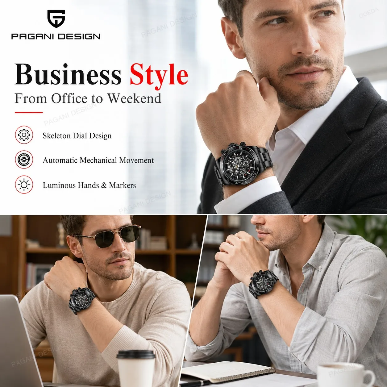 Montre automatique pour homme  - Tourbillon Movement Watch avis et prix