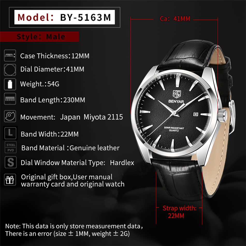 Benyar 5163 Top marque de luxe - Luxury Watch Mockup avis et prix