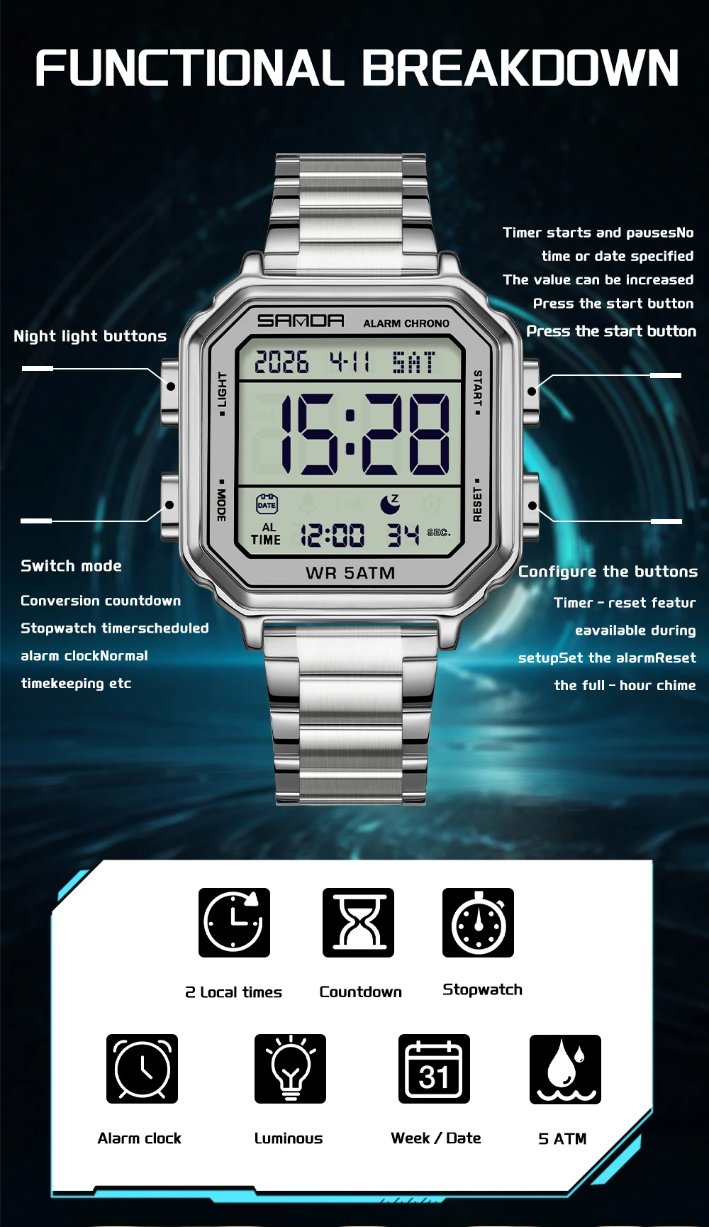 Montre électronique pour homme - Luxury Watch Tier avis et prix