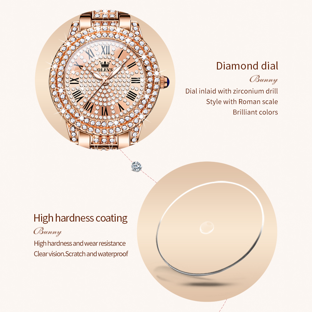 OLEVS 9943 luxe tout diamant m - Luxury Watch For Sale avis et prix