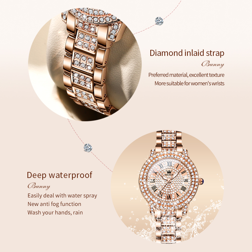 OLEVS 9943 luxe tout diamant m - Luxury Watch For Sale avis et prix